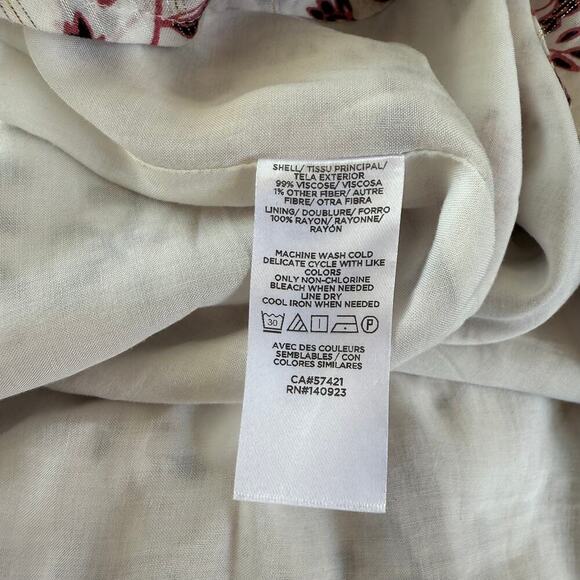 LOFT Lined Floral Silver Flecked Tiered Maxi Skirt and Sleeveless Top Size SP - Picture 11 of 12